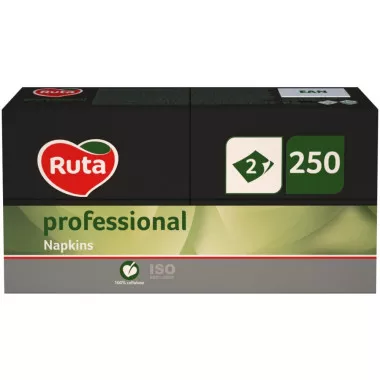 Серветки паперові Ruta Professional 33х33 двошарові чорнi 1/8 складання 250 аркушів